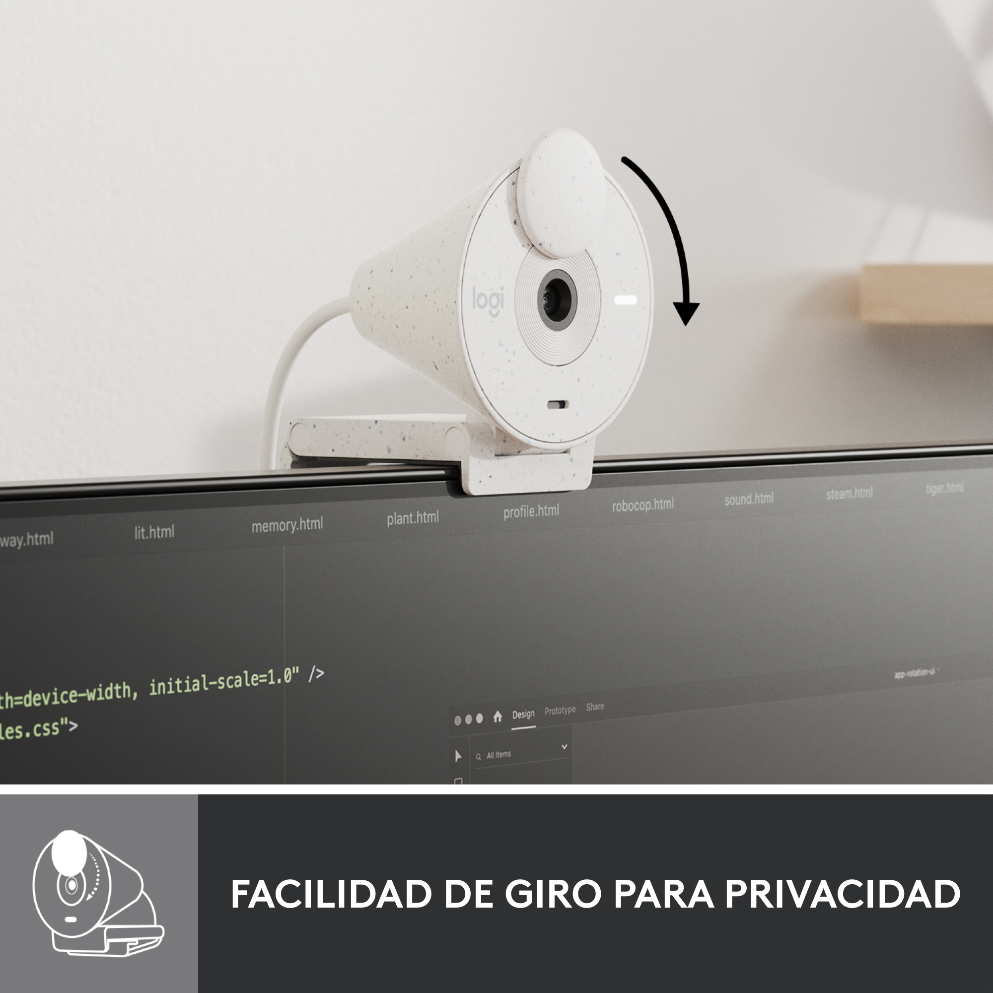 WEBCAM LOGITECH BRIO 300 BLANCO CRUDO FULL HD/ USB TIPO C