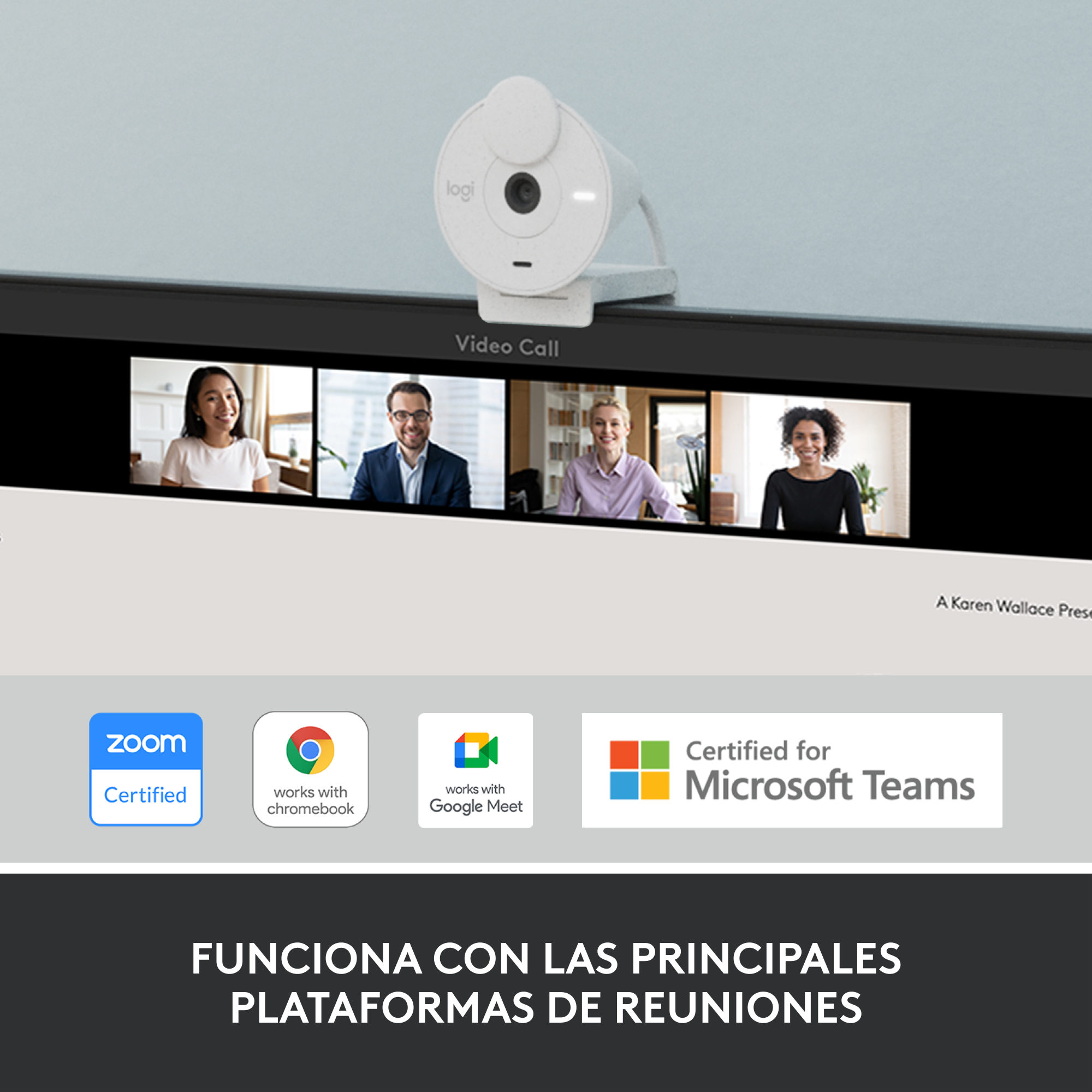 WEBCAM LOGITECH BRIO 300 BLANCO CRUDO FULL HD/ USB TIPO C