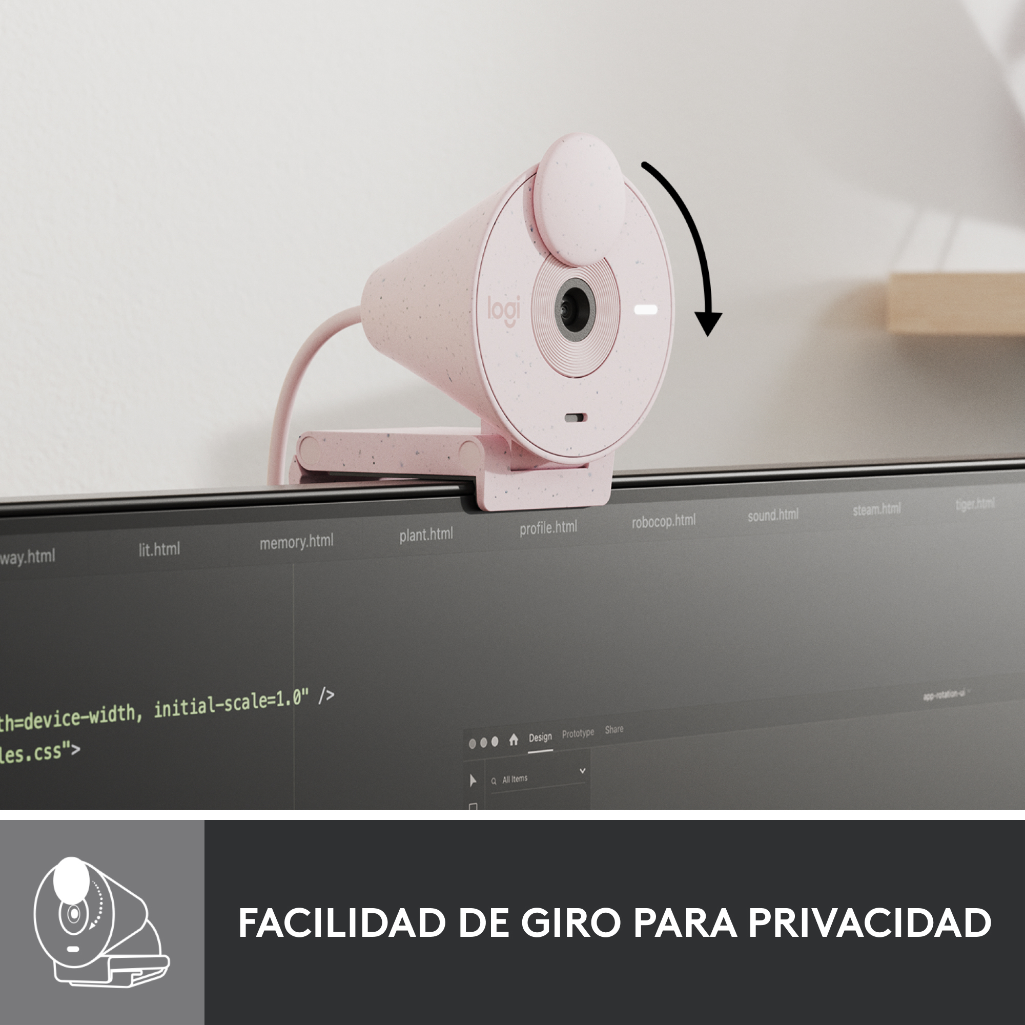 WEBCAM LOGITECH BRIO 300 ROSADO FULL HD/ USB TIPO C
