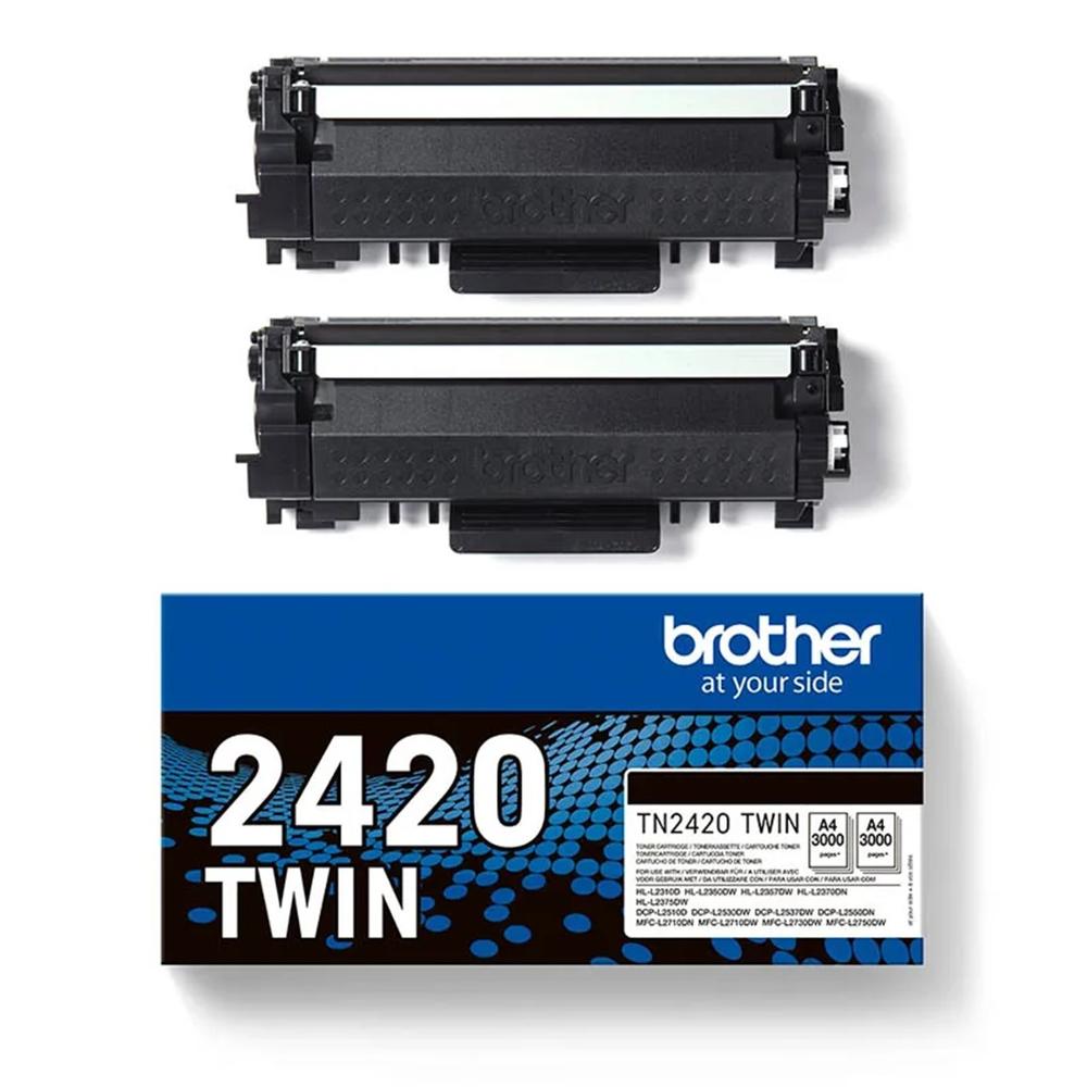 PACK TONER BROTHER TN2420TWIN NEGRO LARGA DURACION 2UDS