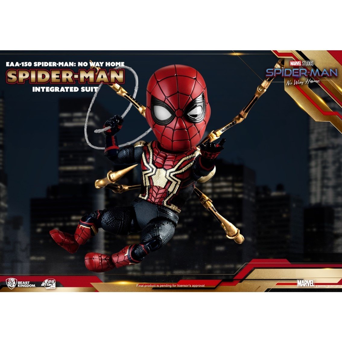 FIGURA BEAST KINGDOM EGG ATTACK MARVEL SPIDER-MAN NO WAY HOME TRAJE INTEGRADO
