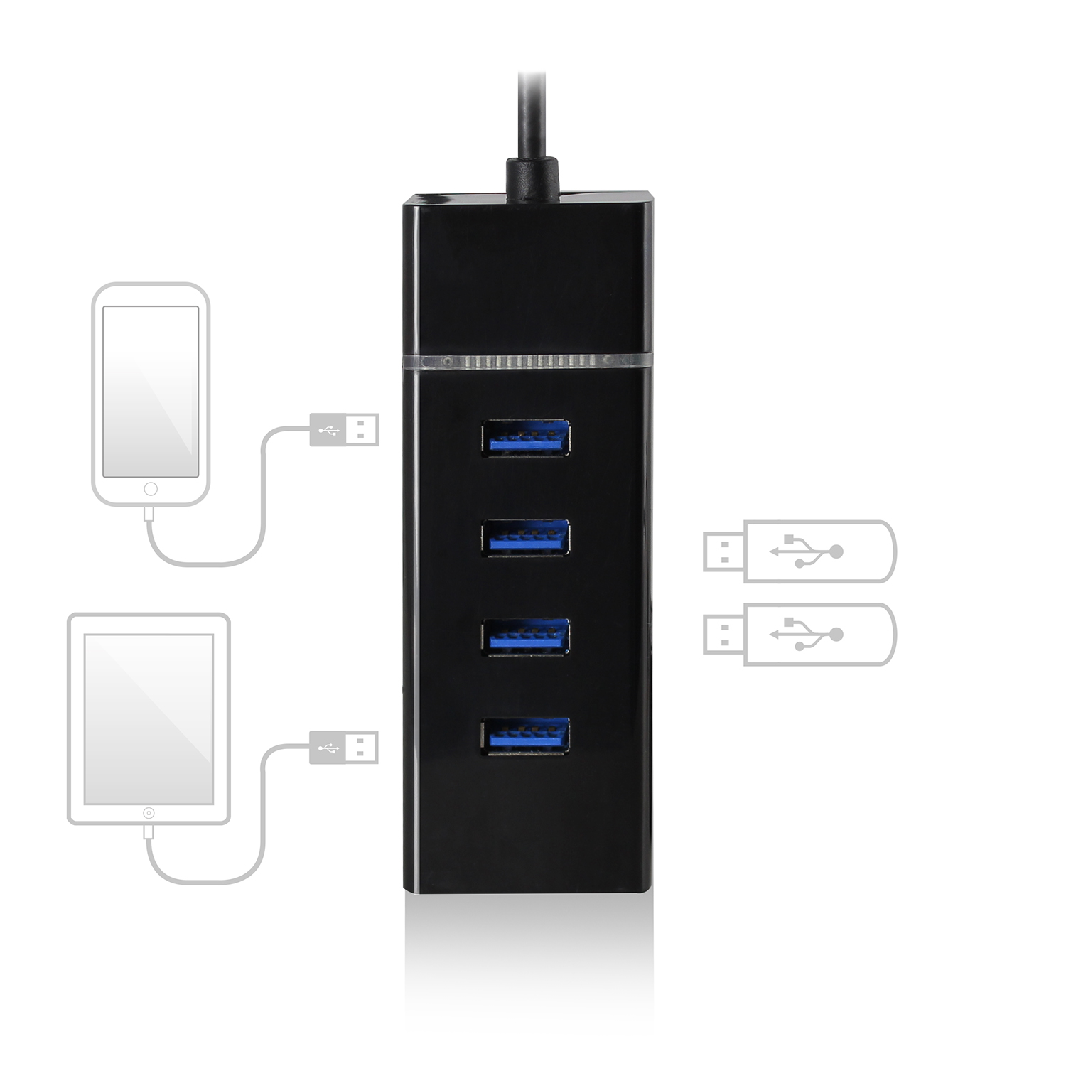 HUB EWENT 4 PUERTOS USB 3.2 / USB TIPO C