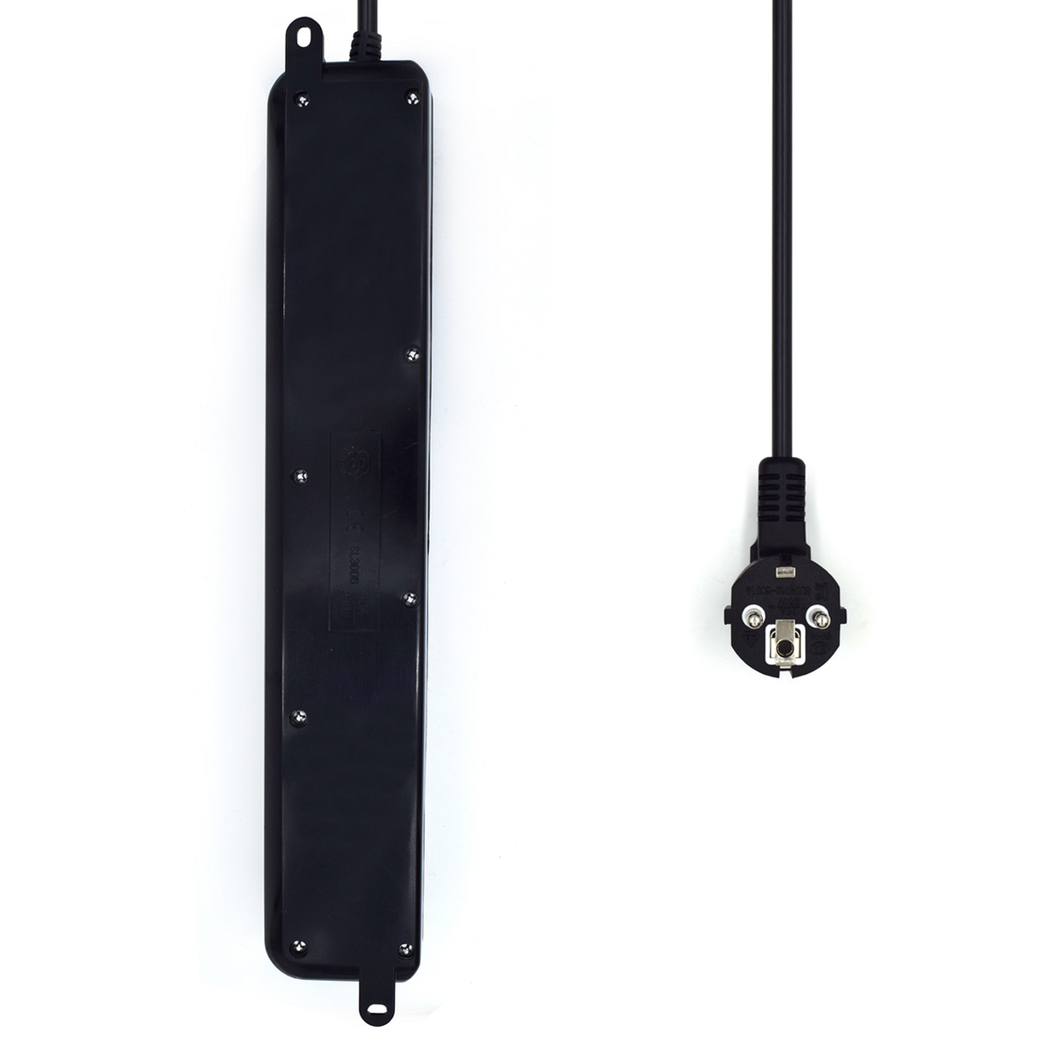 REGLETA EWENT 6 TOMAS SHUCKO INTERRUPTOR Y ENCHUFE NEGRO
