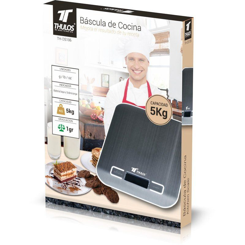 BASCULA DE COCINA DIGITAL THULOS TH-DS106 CARGA MAXIMA 5KG