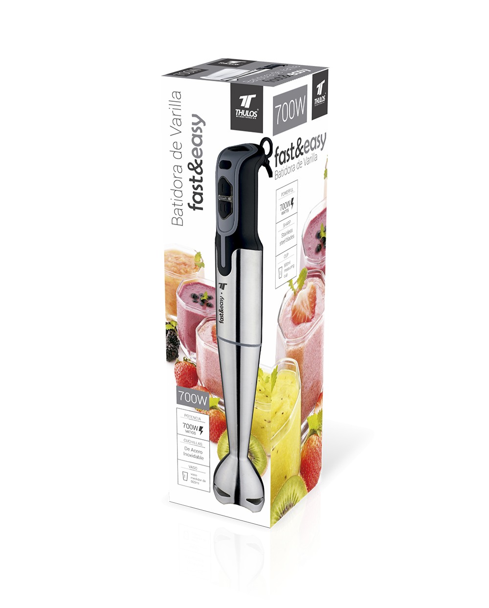 BATIDORA DE MANO THULOS TH-BM512 GRIS 700W