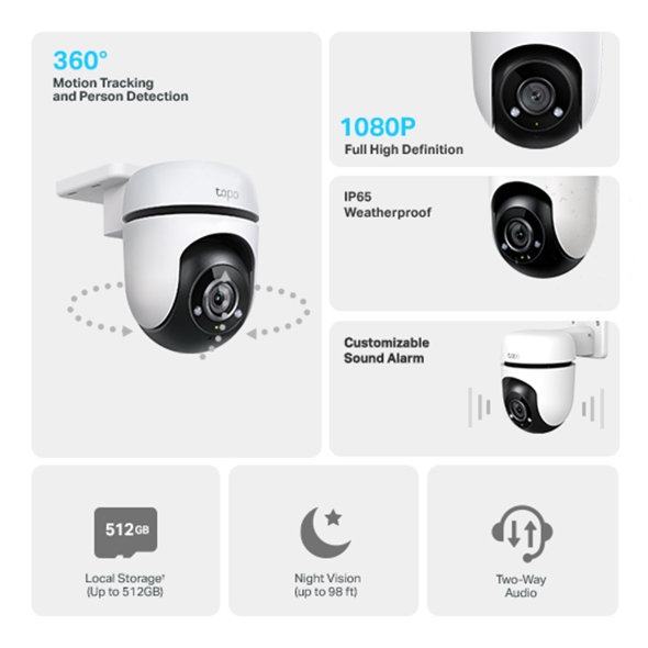 CAMARA WIFI TP-LINK TAPO C500 FULL HD EXTERIOR IP65 VISION NOCTURNA