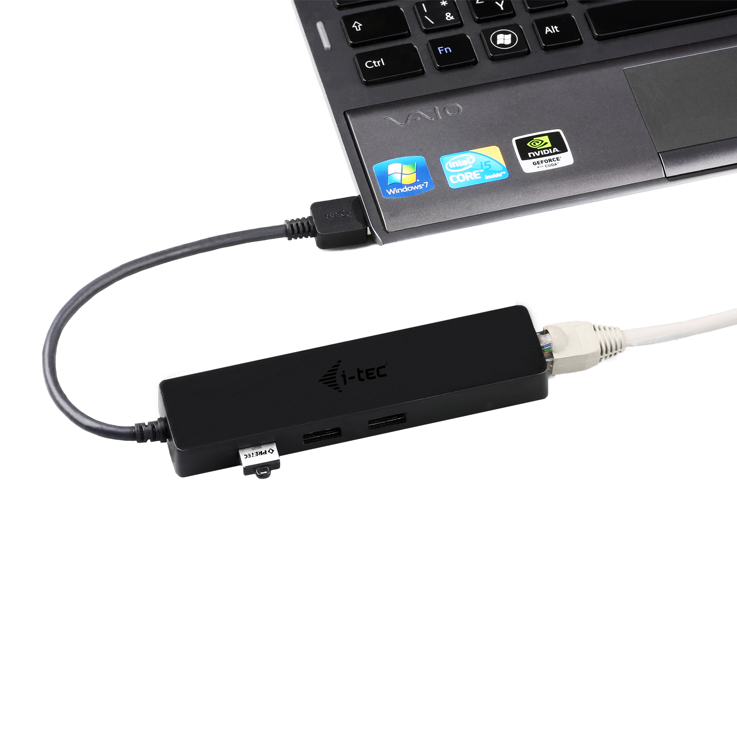 HUB I-TEC USB 3.0 DELGADO CON 3 PUERTOS USB 3.0 Y ETHERNET GLAN RJ-45