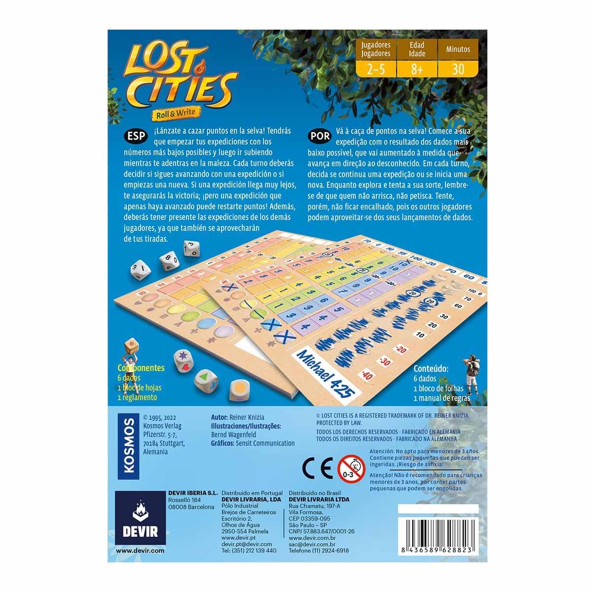 JUEGO DE MESA LOST CITIES ROLL & WRITE