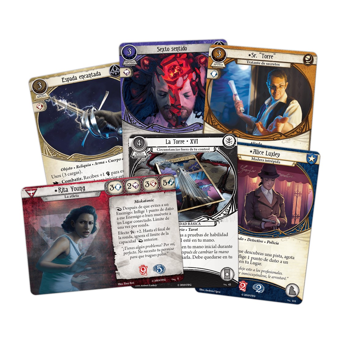JUEGO DE MESA ARKHAM HORROR LCG EL CIRCULO ROTO EXPANSION INVESTIGADORES EDAD RECOMENDADA 14 AÑOS