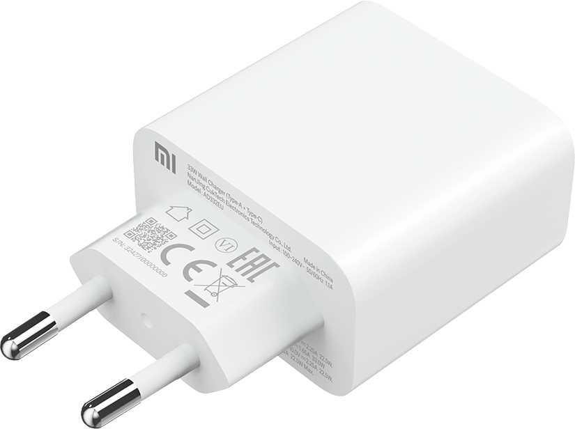 CARGADOR DE PARED XIAOMI MI DUAL USB TIPO A / USB TIPO C / 33W / BLANCO