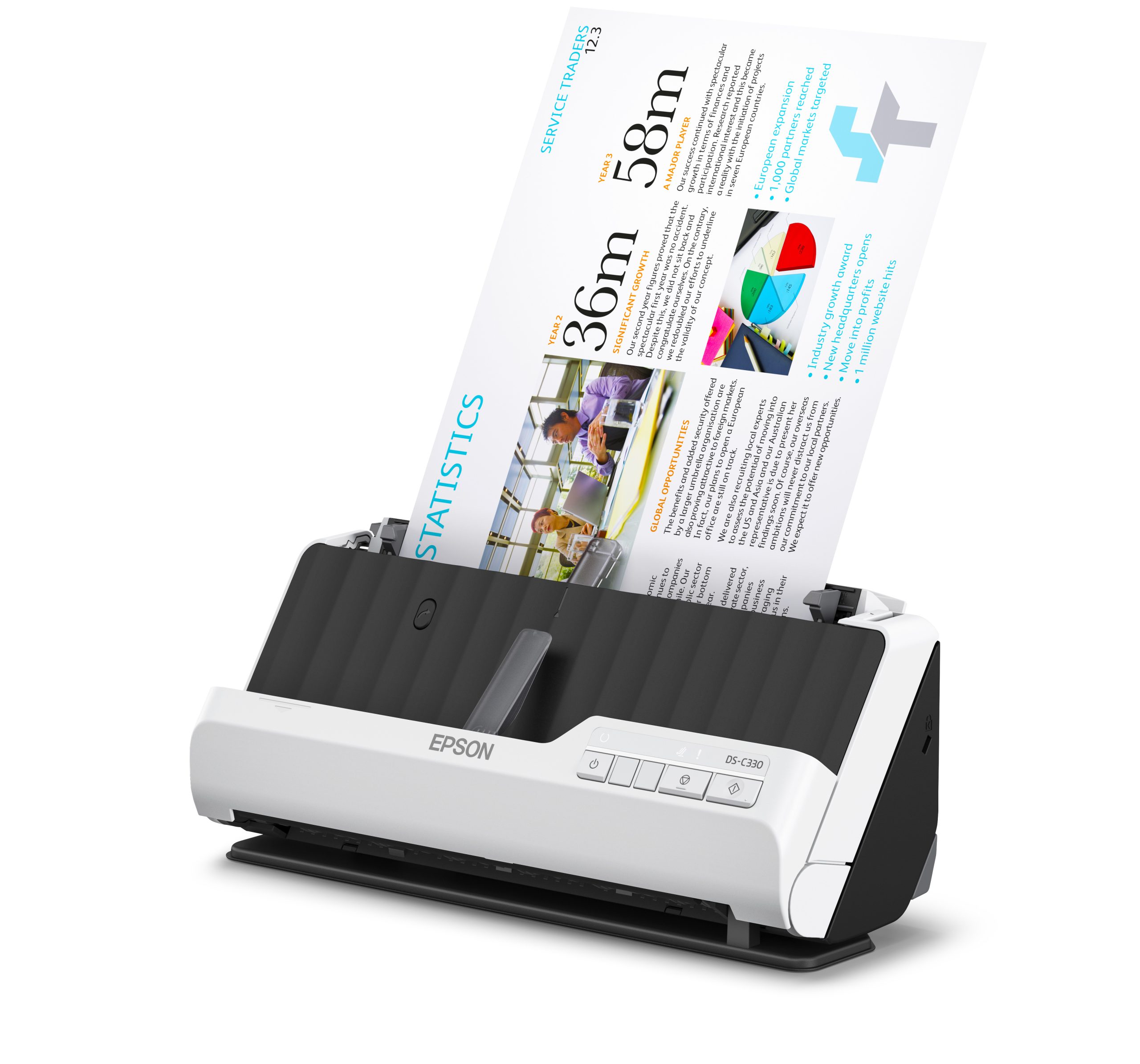 ESCANER SOBREMESA EPSON DS-C330 A4/ 30PPM/ DUPLEX/ COMPACTO/ ADF 20HOJAS