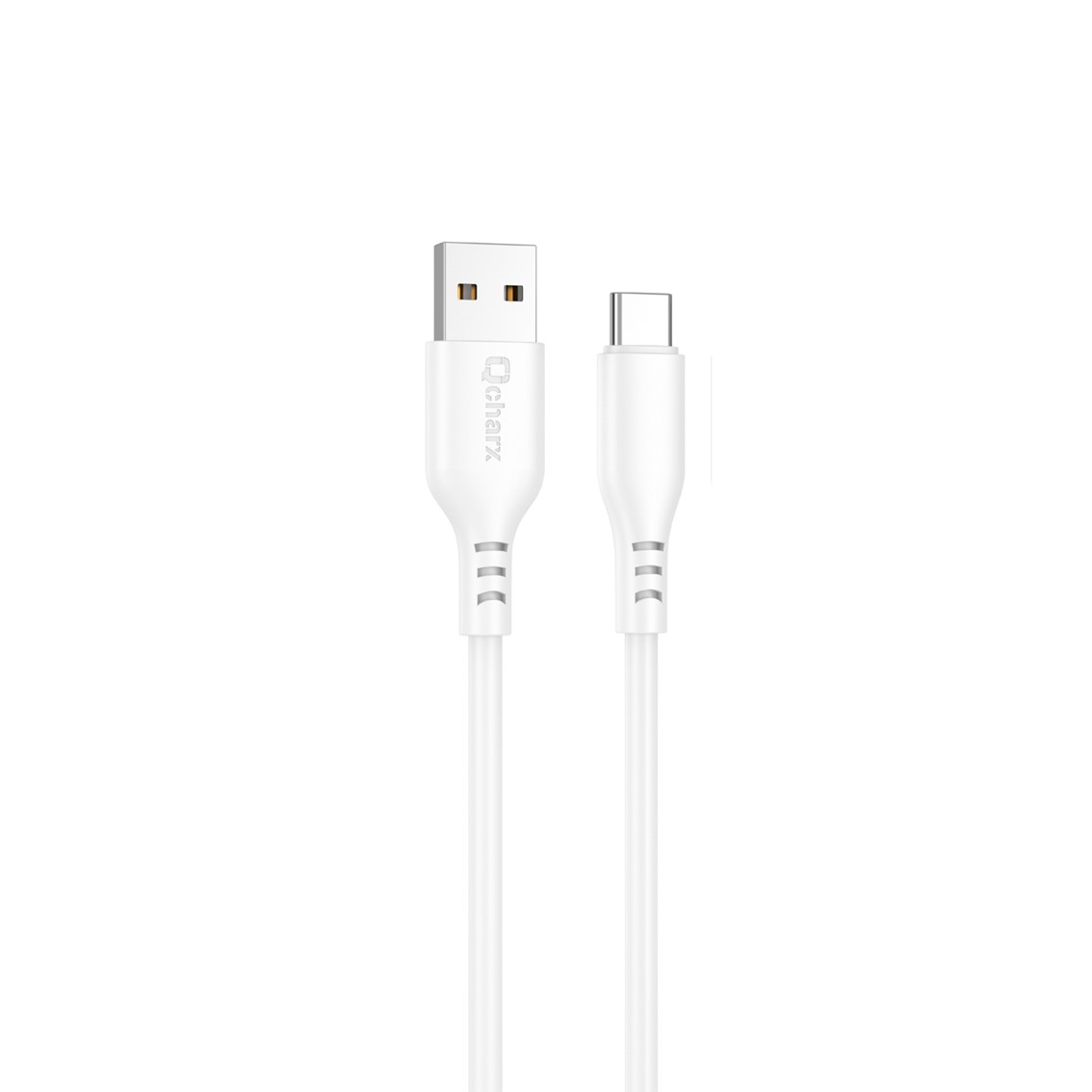 CABLE QCHARX TOKYO USB A TIPO C 3A / 1 M / SILICONA BLANCO TACTO SUAVE
