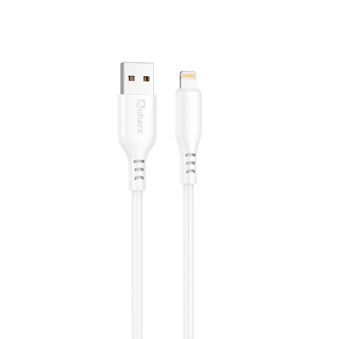 CABLE QCHARX TOKYO USB A LIGHTNING 3A / 1 M / SILICONA BLANCO TACTO SUAVE