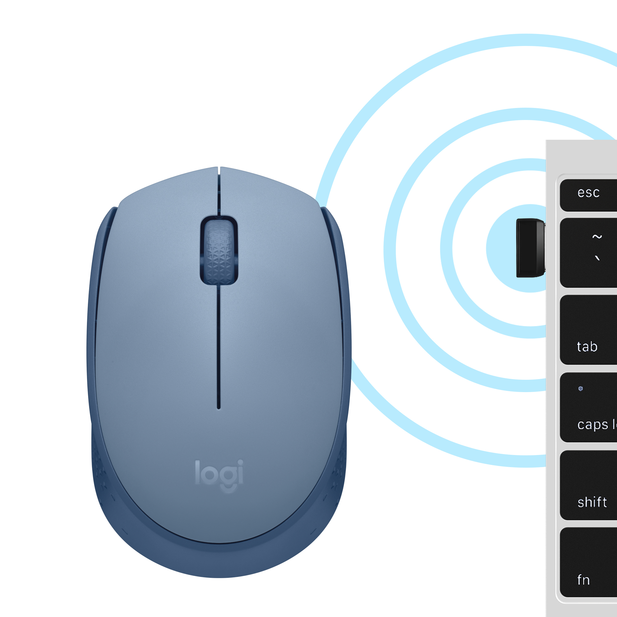 MOUSE RATON LOGITECH M171 OPTICO WIRELESS INALAMBRICO GRIS AZULADO