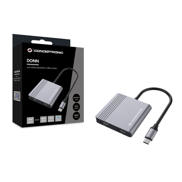 HUB USB TIPO C CONCEPTRONIC DONN13G 2 X HDMI / 1 X USB 3.0 / 1 X USB TIPO C
