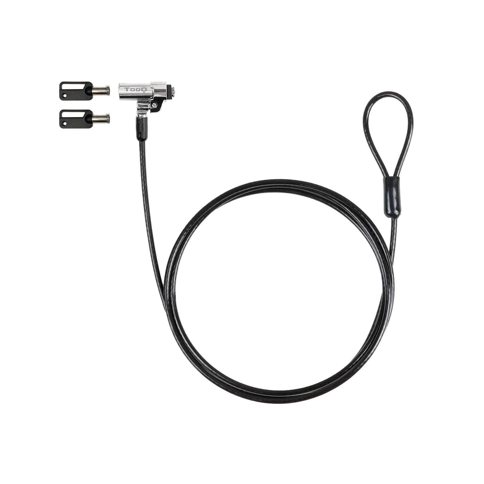 CABLE SEGURIDAD TIPO NANO TOOQ CON LLAVE PARA PORTATIL 1.5M