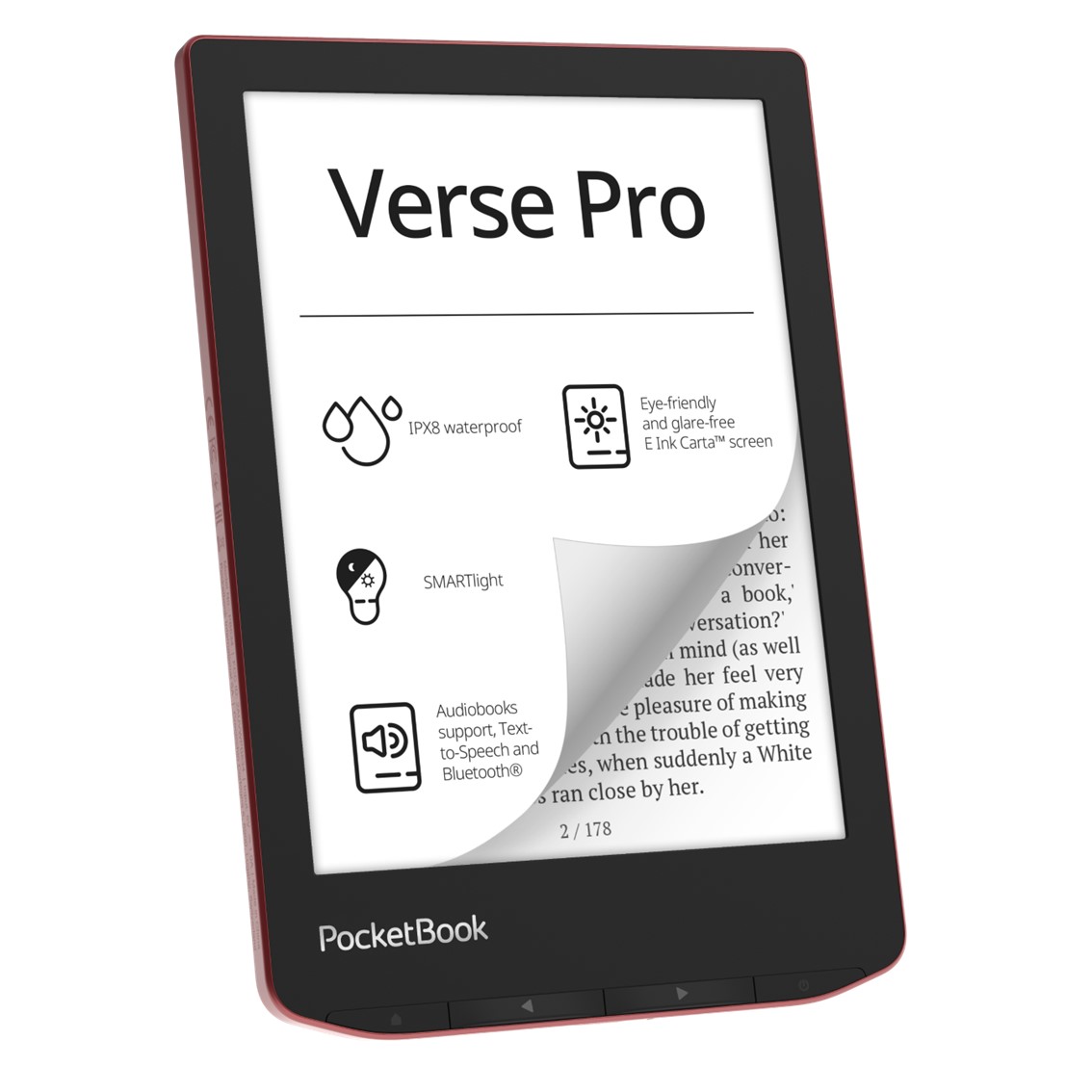 LIBRO ELECTRONICO EBOOK POCKETBOOK VERSE PRO EREADER 6" 16 GB ROJO / PASSION RED