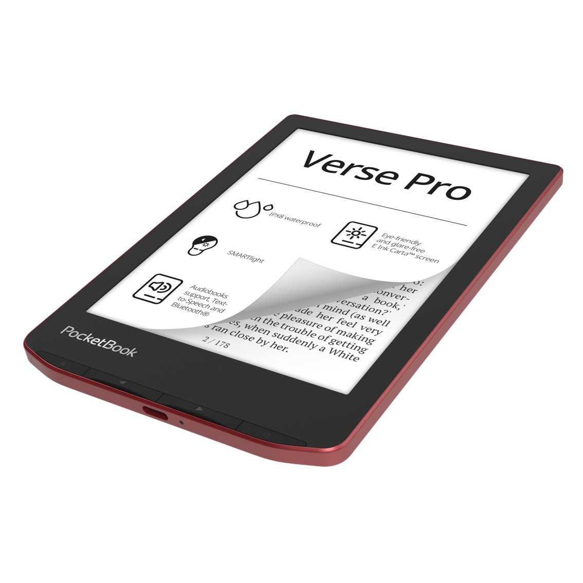 LIBRO ELECTRONICO EBOOK POCKETBOOK VERSE PRO EREADER 6" 16 GB ROJO / PASSION RED