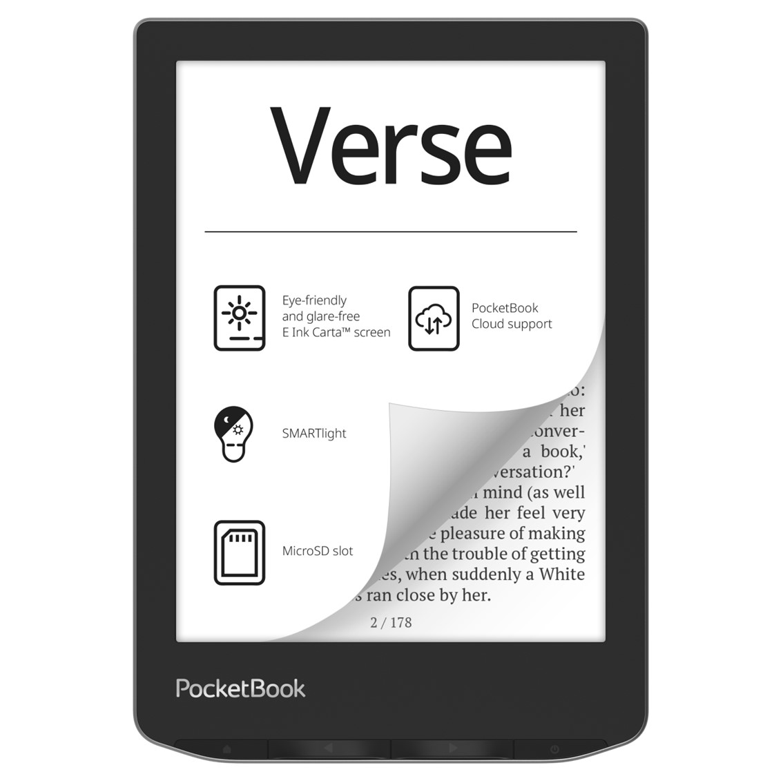 LIBRO ELECTRONICO EBOOK POCKETBOOK VERSE 6" 8GB GRIS NIEBLA / MIST GREY