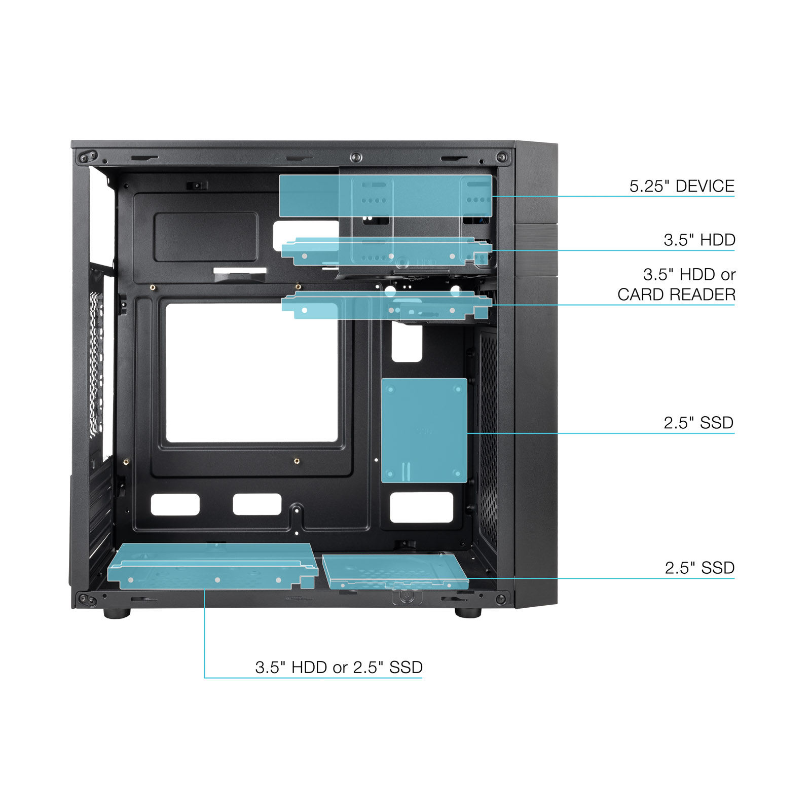CAJA ORDENADOR TOOQ TQC-4701U3C-B MICRO ATX MINI ITX