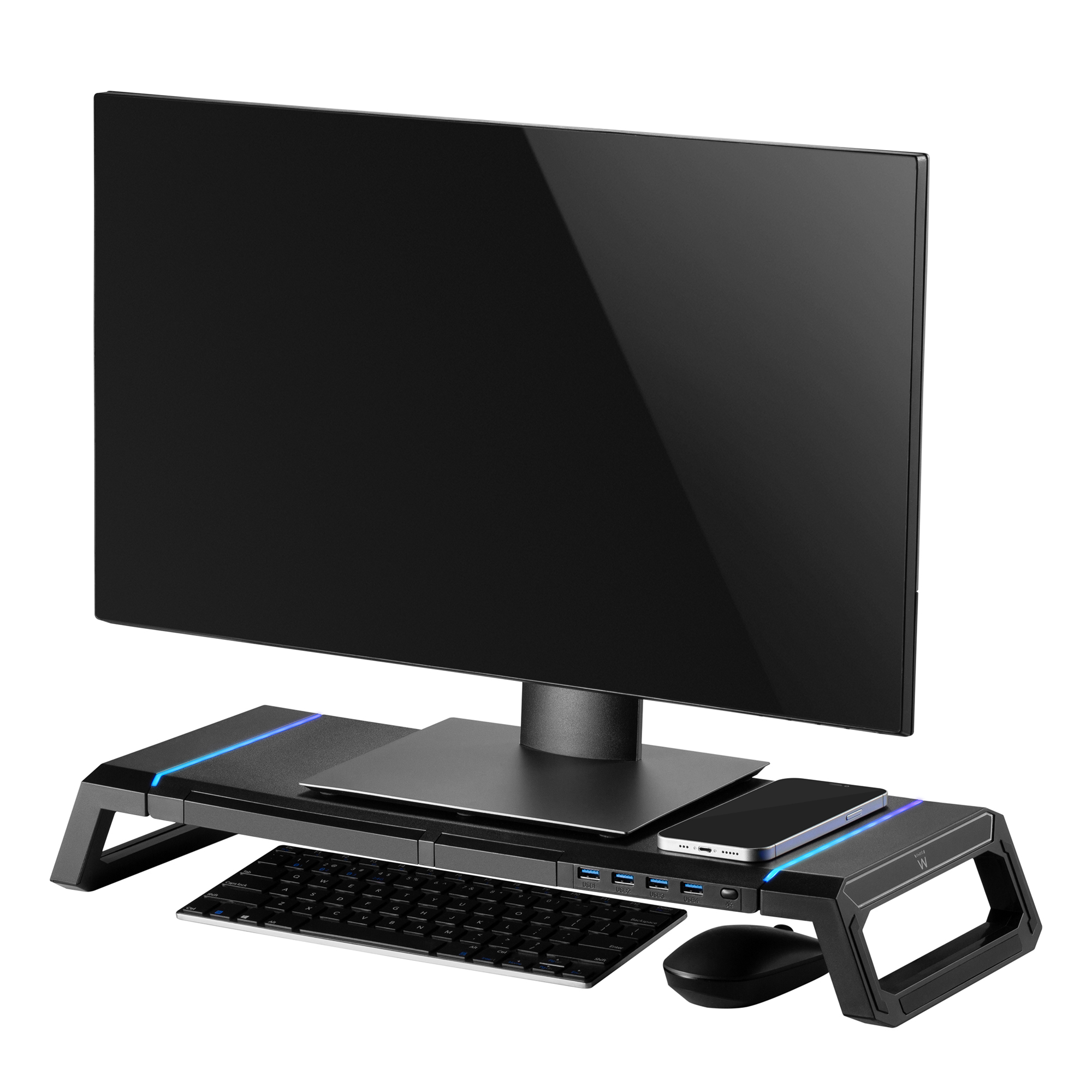 ELEVADOR SOPORTE MONITOR EWENT EW1268 CON CAJON Y SOPORTE PARA SMARTPHONE