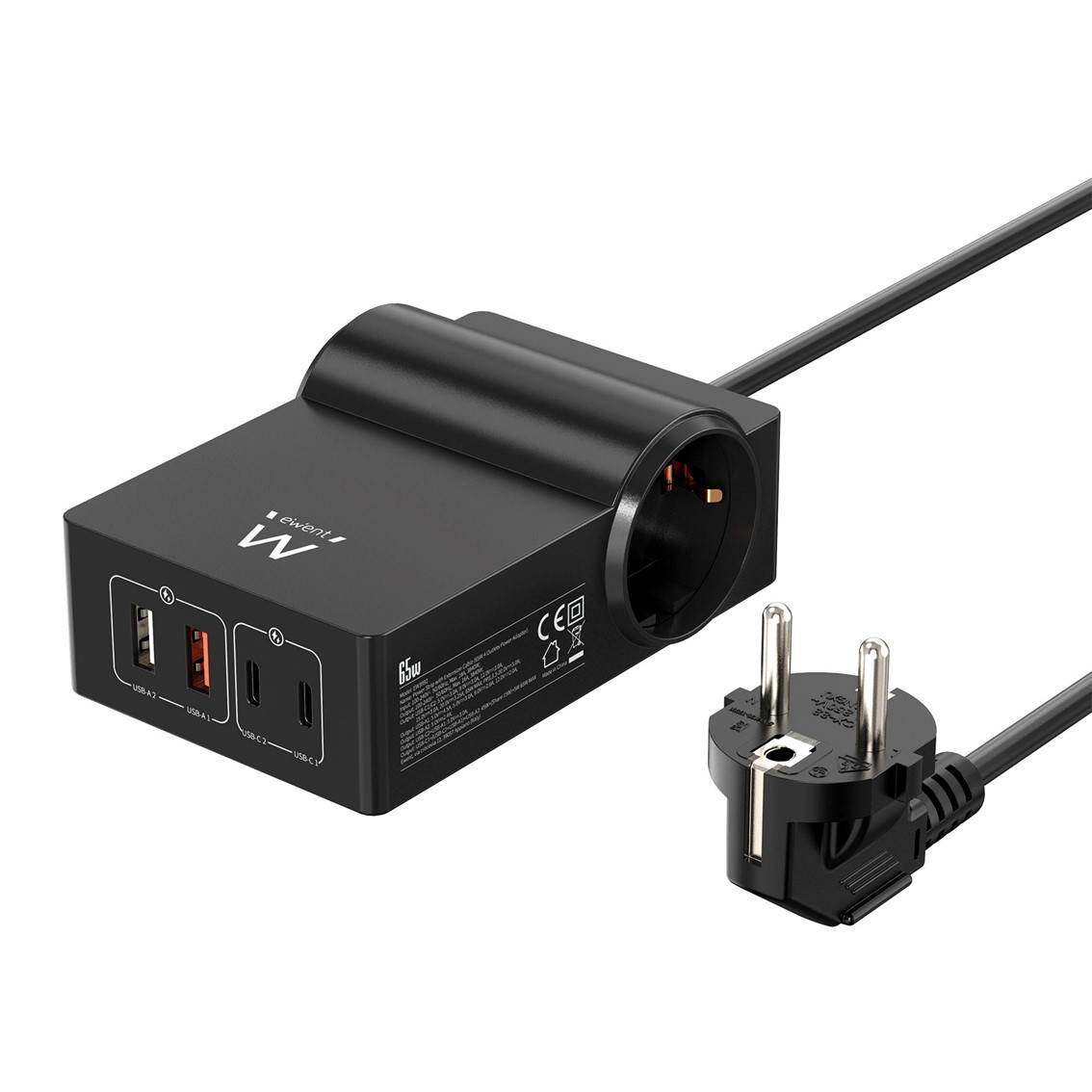 CARGADOR EWENT EW3992 65W 2 X USB TIPO A / 2 X USB TIPO C