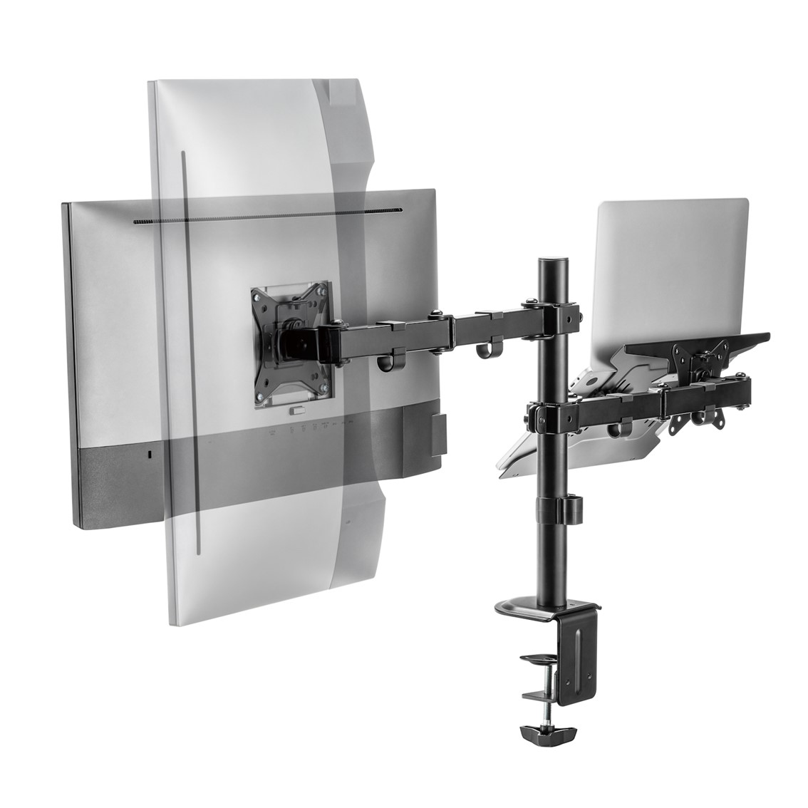 SOPORTE DE ESCRITORIO EWENT EW1519 PARA MONITOR HASTA 34" Y PORTATIL HASTA 15.6" CARGA MAXIMA 9KG
