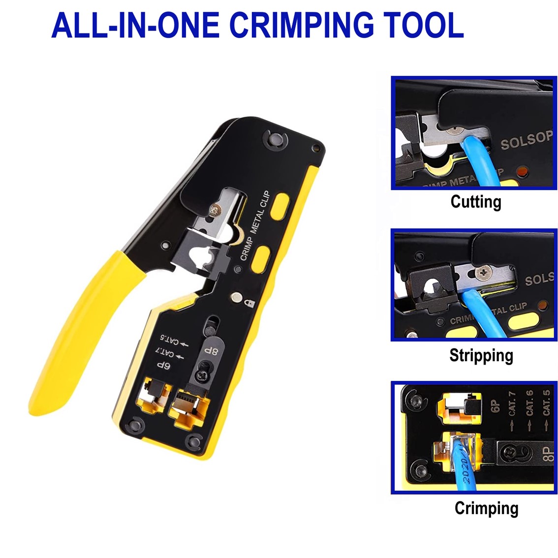 CRIMPADORA EWENT EW9006 PARA CAT.5E/CAT.6/CAT.6A/CAT.7/RJ11/RJ12