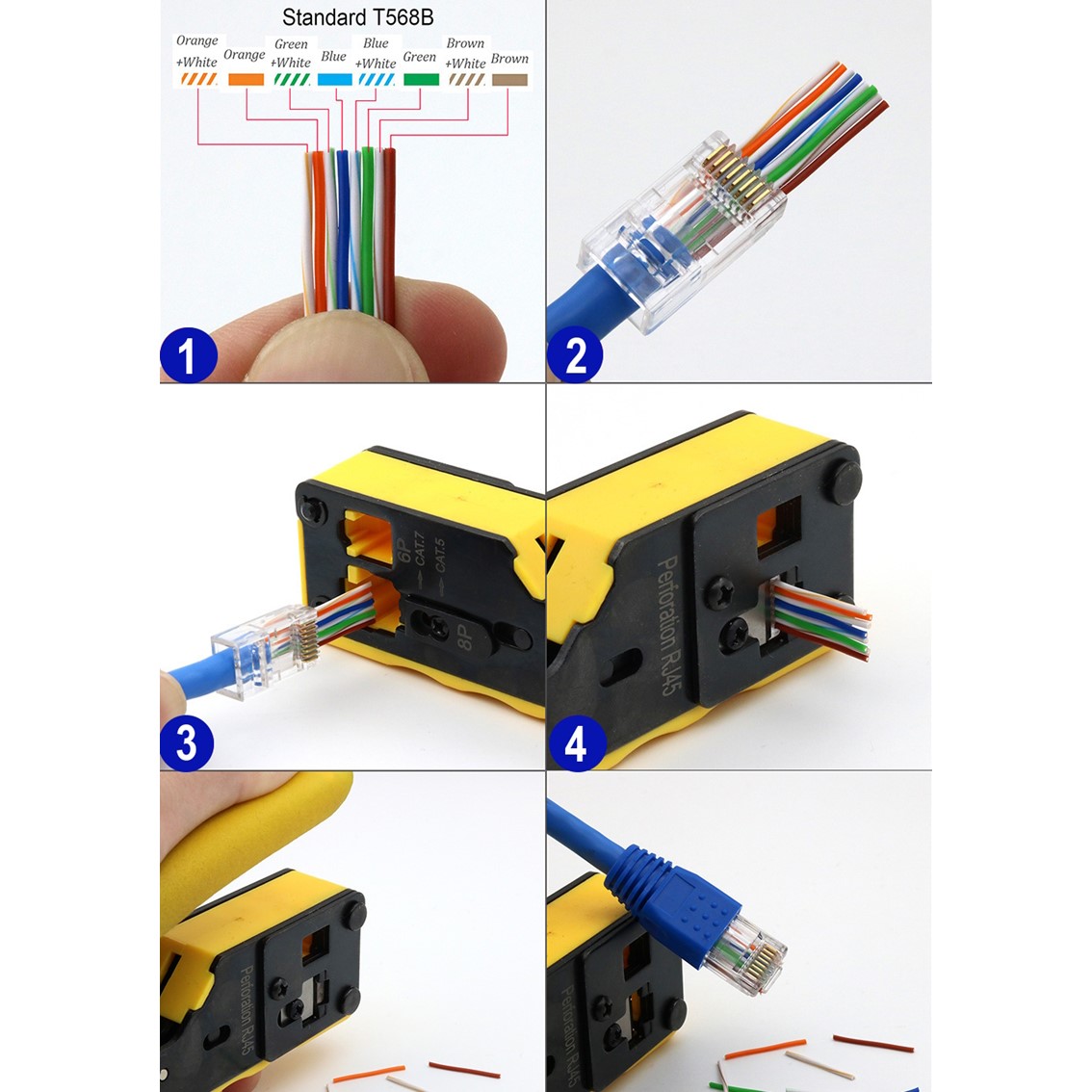 CRIMPADORA EWENT EW9006 PARA CAT.5E/CAT.6/CAT.6A/CAT.7/RJ11/RJ12