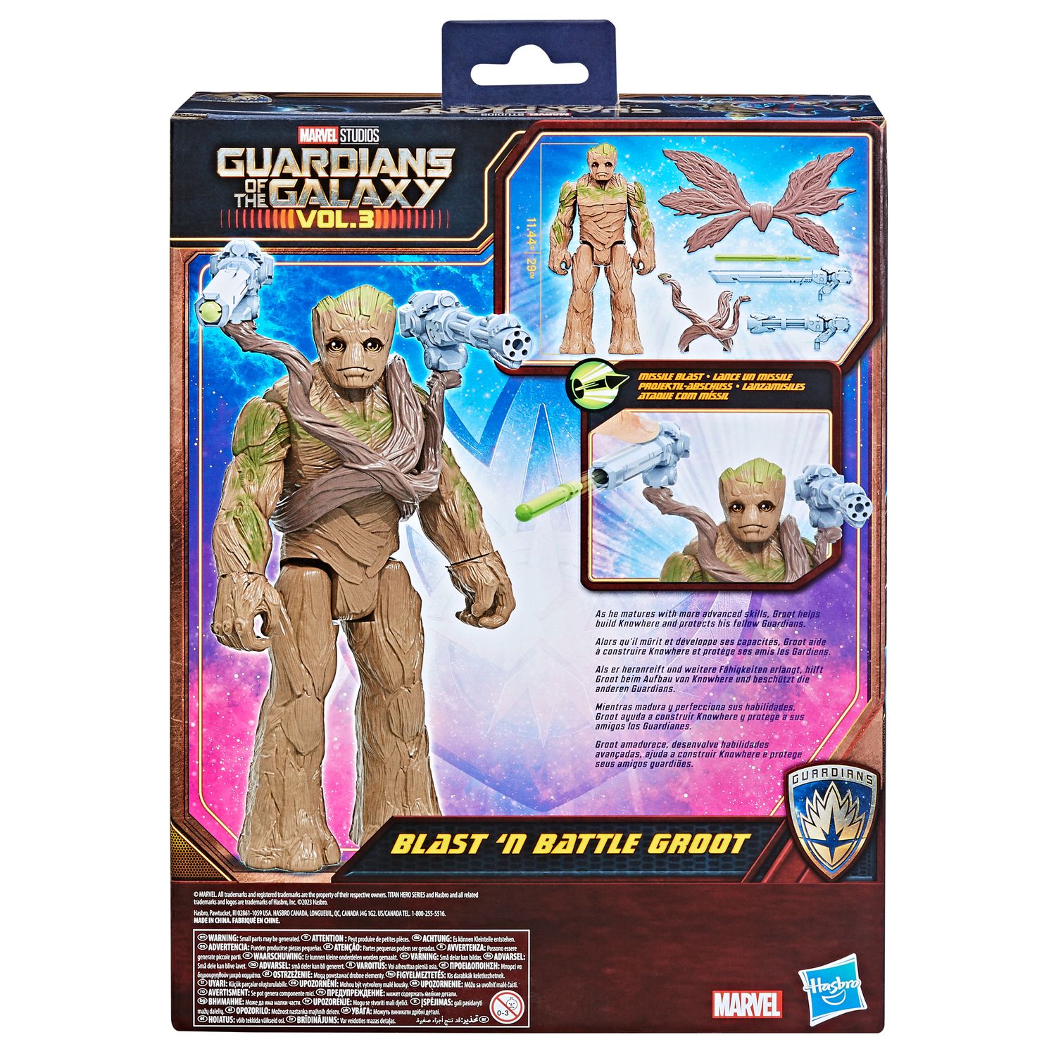 FIGURA HASBRO MARVEL BLAST N' BATTLE GUARDIANES DE LA GALAXIA GROOT