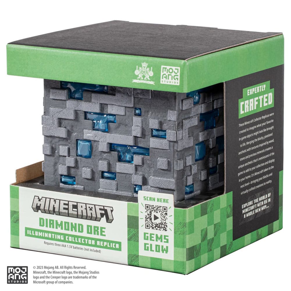 RÉPLICA THE NOBLE COLLECTION MINECRAFT MENA DE DIAMANTE LUMINOSA