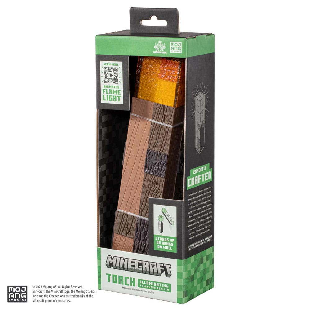 RÉPLICA THE NOBLE COLLECTION MINECRAFT ANTORCHA LUMINOSA