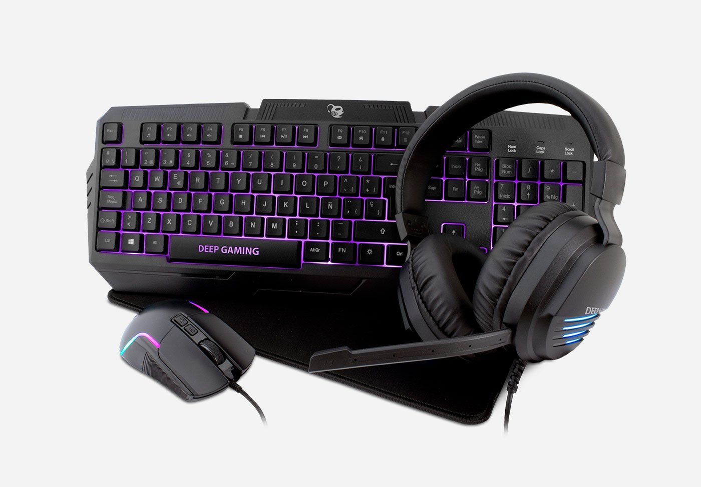 KIT TECLADO + RATON + AURICULARES + ALFOMBRILLA GAMING COOLBOX X-WING 2
