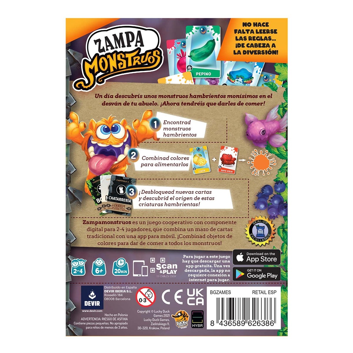 JUEGO DE MESA DEVIR ZAMPA MONSTRUOS