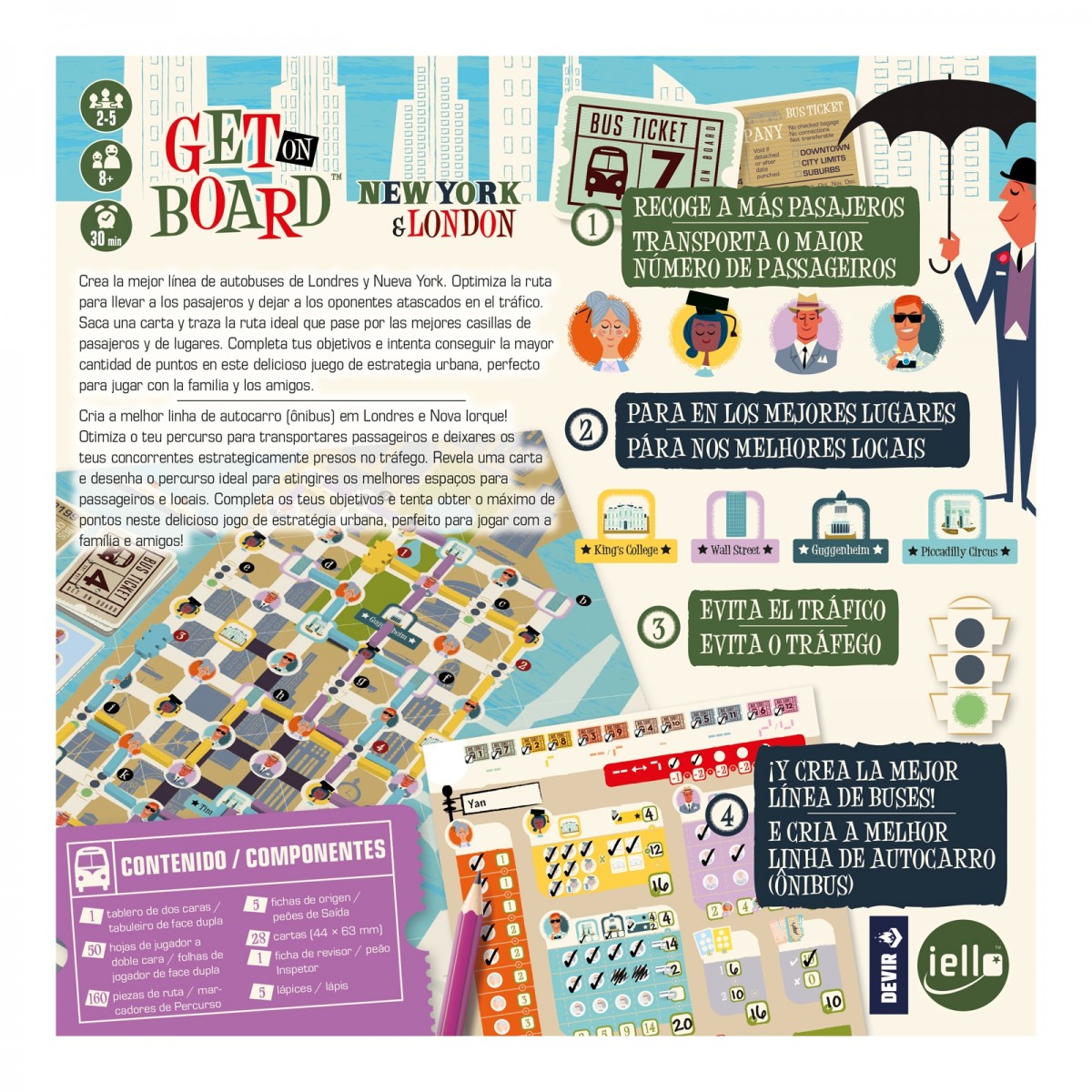 JUEGO DE MESA DEVIR GET ON BOARD NEW YORK & LONDON