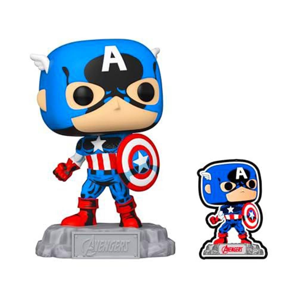 FUNKO POP MARVEL A60-COMIC CAPITAN AMERICA CON PIN