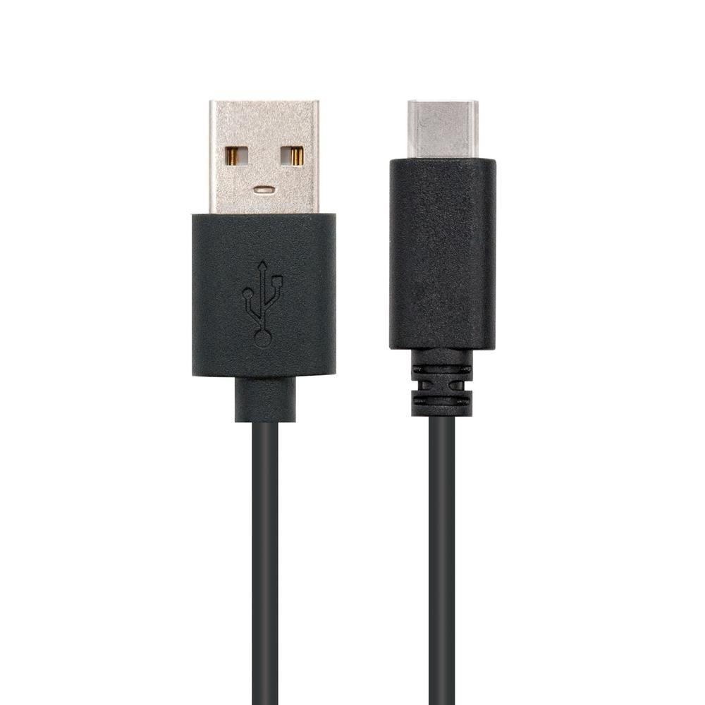 CABLE USB 2.0 3A TIPO USB-C/M-A/M NEGRO 1.0M NANOCABLE