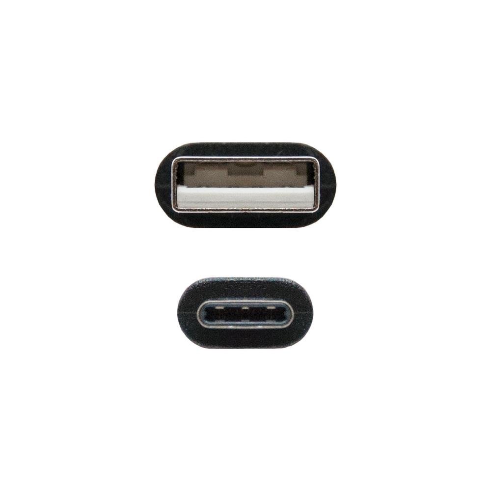 CABLE USB 2.0 3A TIPO USB-C/M-A/M NEGRO 1.0M NANOCABLE