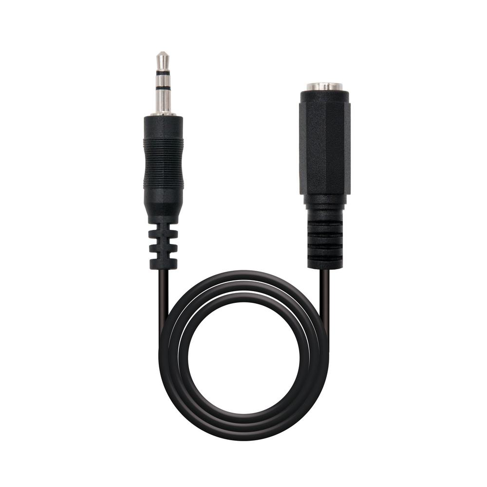 CABLE AUDIO JACK-3.5M A JACK-3.5H NANOCABLE 5M/ MACHO-HEMBRA/ NEGRO