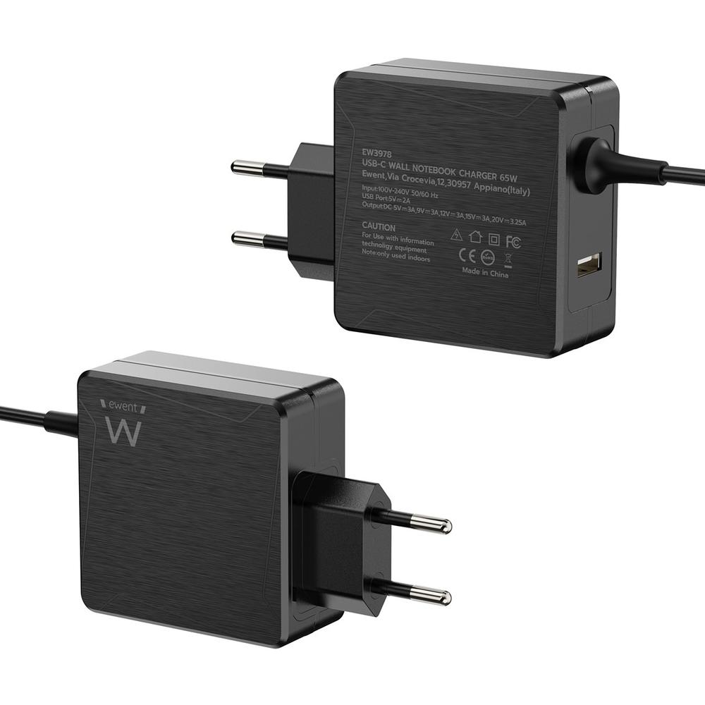 CARGADOR DE PARED USB TIPO C EWENT EW3978 1 X USB TIPO A 65W PD POWER DELIVERY