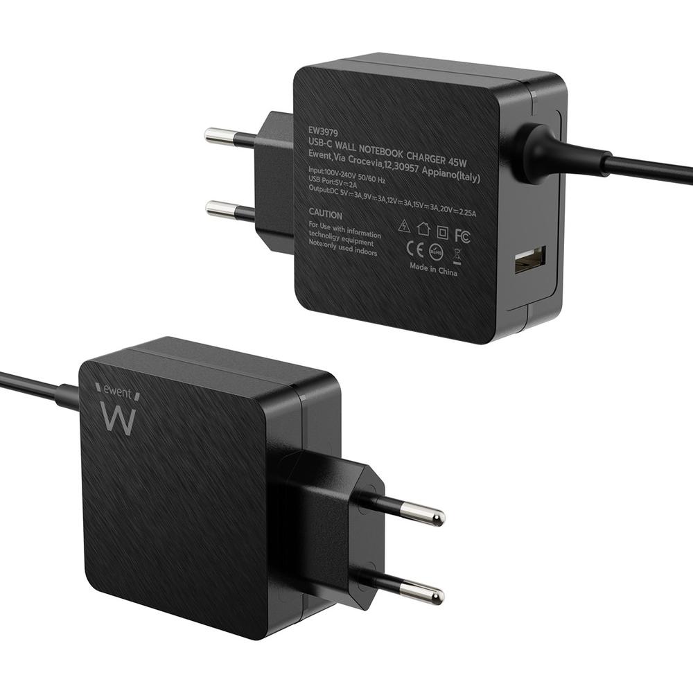 CARGADOR DE PARED USB TIPO C EWENT EW3979 1 X USB TIPO A 45W PD POWER DELIVERY
