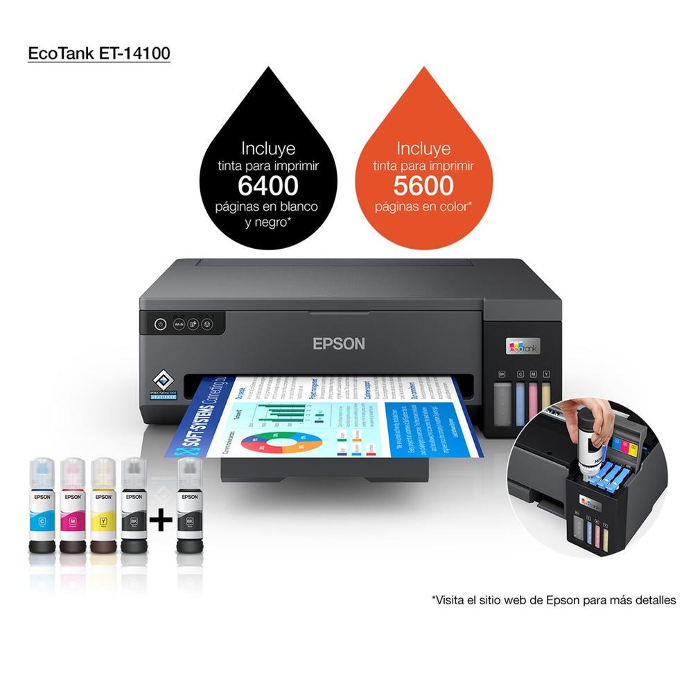 IMPRESORA EPSON INYECCION COLOR ECOTANK ET-14100 A3/ 15PPM/ USB/ WIFI