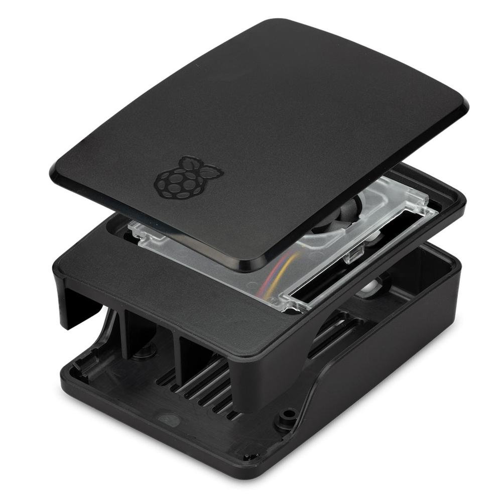 CARCASA RASPBERRY PI 5 CON VENTILADOR NEGRA Y GRIS