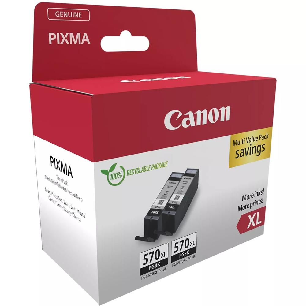 PACK CARTUCHO TINTA CANON PGI-570XL NEGRO 2 UDS