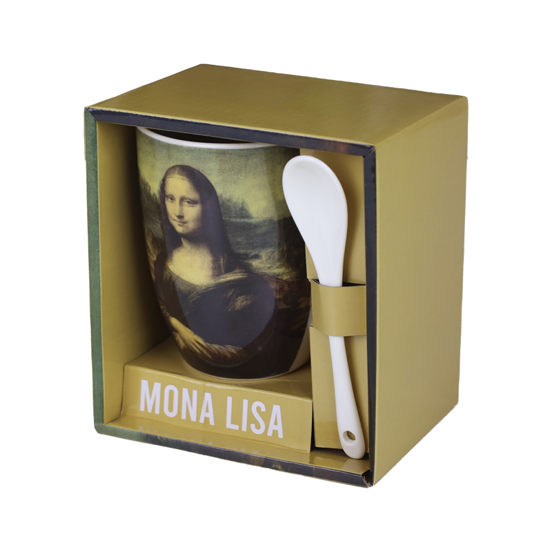 TAZA DE CERÁMICA CON CUCHARA ENESCO MONA LISA