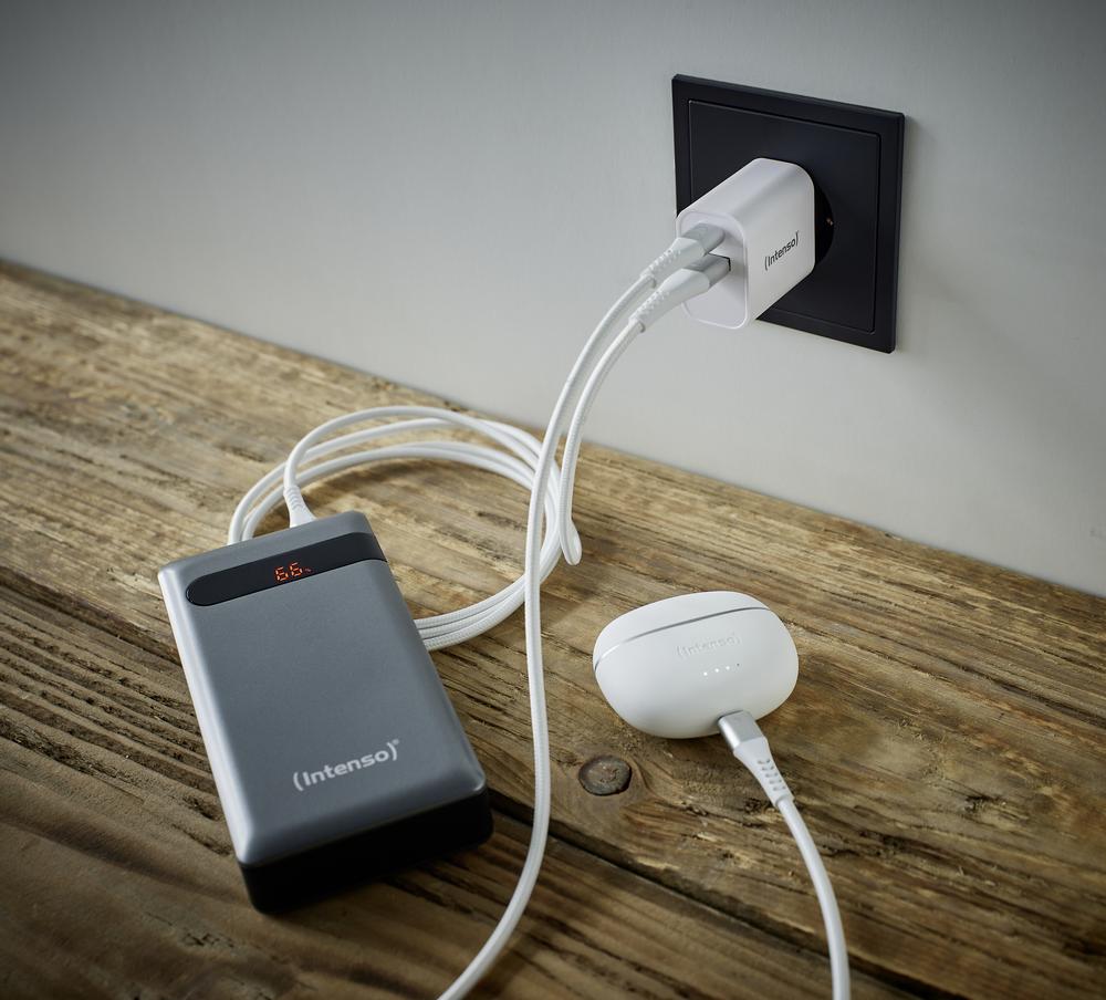 CARGADOR PARED INTENSO GAN W30AC 1xUSB-A 1xUSB-C