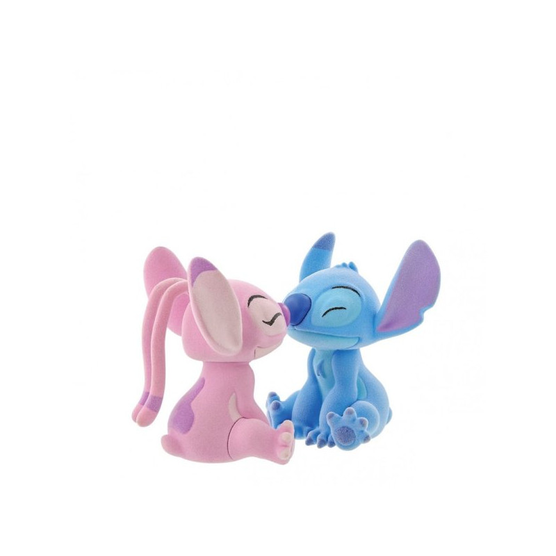 PACK DE 2 FIGURAS FLOCADAS ENESCO DISNEY STITCH Y ANGEL BESO