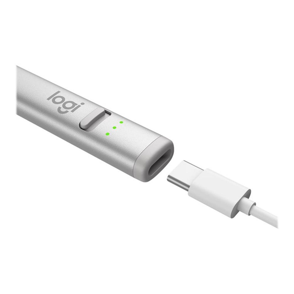 LAPIZ DIGITAL LOGITECH CRAYON SILVER USB-C para iPad, con tecnología Apple Pencil