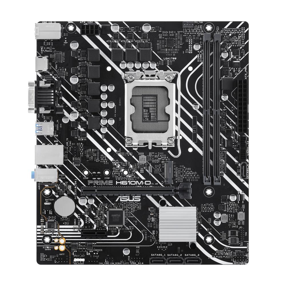 PLACA BASE ASUS INTEL PRIME H610M-D SOCKET 1700 DDR5 X2 MAX 96GB 4800MHZ D-SUB HDMI mATX
