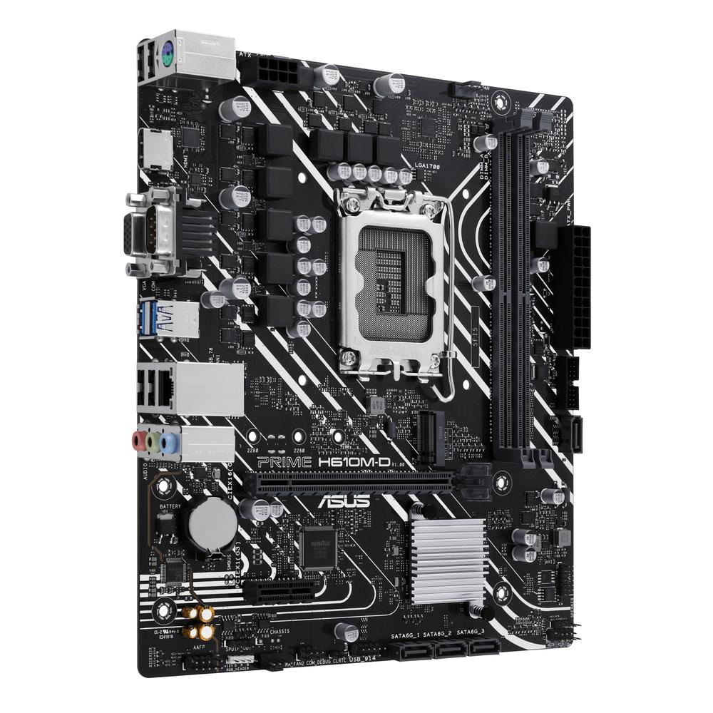 PLACA BASE ASUS INTEL PRIME H610M-D SOCKET 1700 DDR5 X2 MAX 96GB 4800MHZ D-SUB HDMI mATX